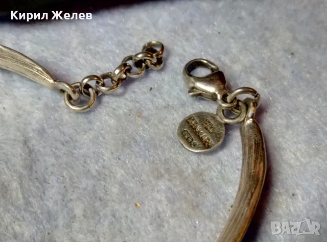 СТИЛНА ВИНТИДЖ АРТ СРЕБЪРНА ГРИВНА СРЕБРО DENMARK 925 S МАРКОВО АВТОРСКО БИЖУ РЪЧНА РАБОТА 49284, снимка 3 - Гривни - 48492685