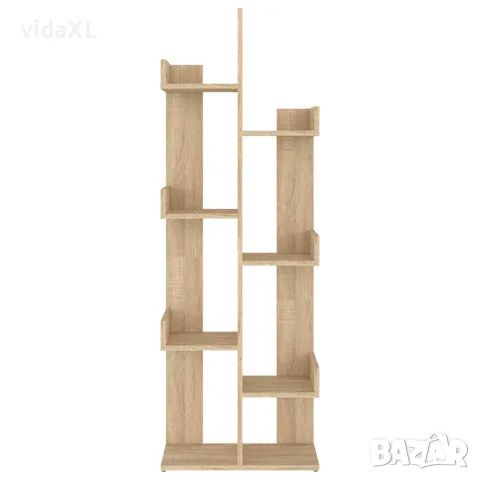 vidaXL Шкаф библиотека, дъб сонома, 48x25,5x140 см, инженерно дърво, снимка 3 - Шкафове - 56147876