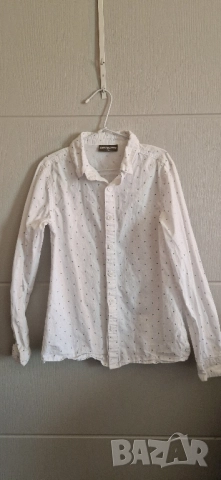 Детска риза с дълъг ръкав  размер: 128/134 материя: памук цвят: бяла подходяща за официална без забе, снимка 2 - Детски ризи - 52156494