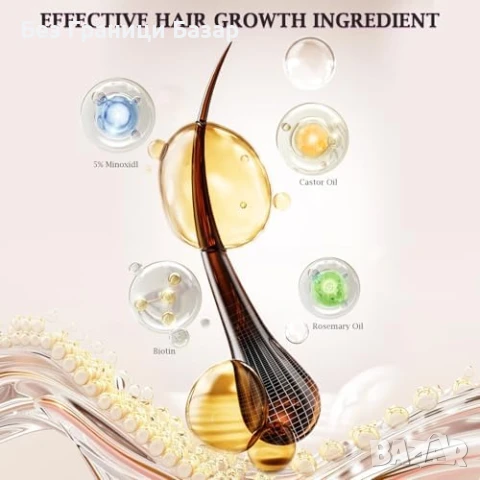Нов Серум за растеж на коса с 5% формула и розмарин – 60мл за мъже и жени, снимка 3 - Продукти за коса - 51128589