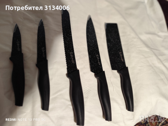  Комплект  ножове с  мраморно  покритие   , снимка 2 - Други - 44734291