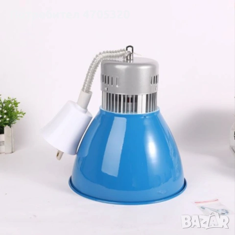 8бр/ LED висяща лампа DL219B – 30W топла светлина за плотове, острови и витрини (Ø250×H280 мм, синя), снимка 6 - Лед осветление - 53065281