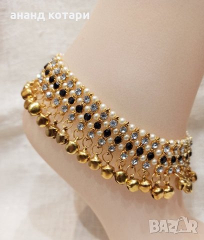 Паял-украшения за глезени с камъчета, перли и звънчета, снимка 4 - Други - 35766495