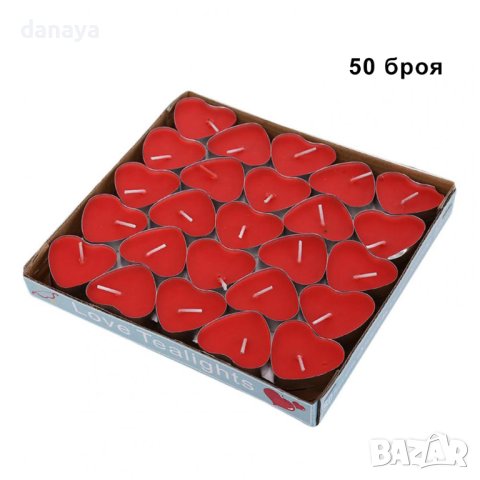 4082 Чаени свещички Сърца, 50 броя, снимка 2 - Декорация за дома - 42297830
