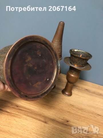 Голямо старинно наргиле от месинг, снимка 5 - Антикварни и старинни предмети - 44658629