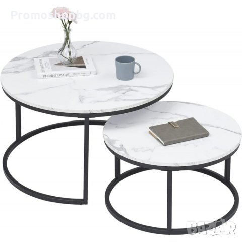 Комплект стифиращи холни маси, 2 броя, Мраморен ефект / Стифиращи маси, снимка 5 - Маси - 44422241