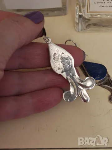 Великолепни сребърни обеци с лапис лазули НАМАЛЕНИ , снимка 6 - Обеци - 47295397