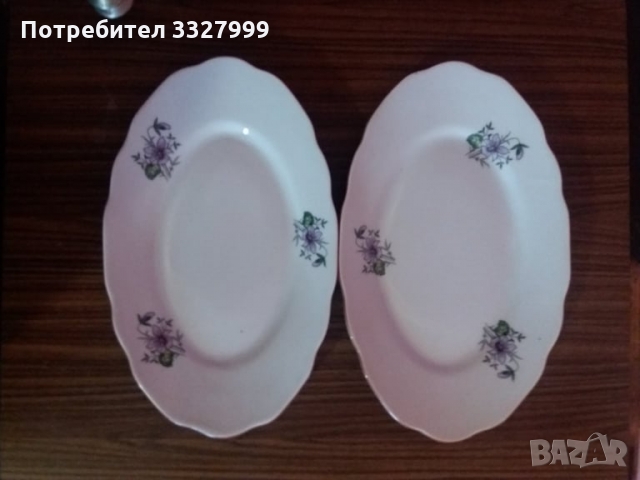 стара порцеланова елепсовидна чиния, снимка 4 - Чинии - 36106428