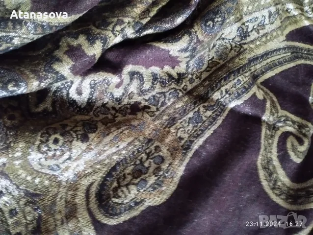 Продавам голям шал с нишка ламе , снимка 2 - Други - 48079471