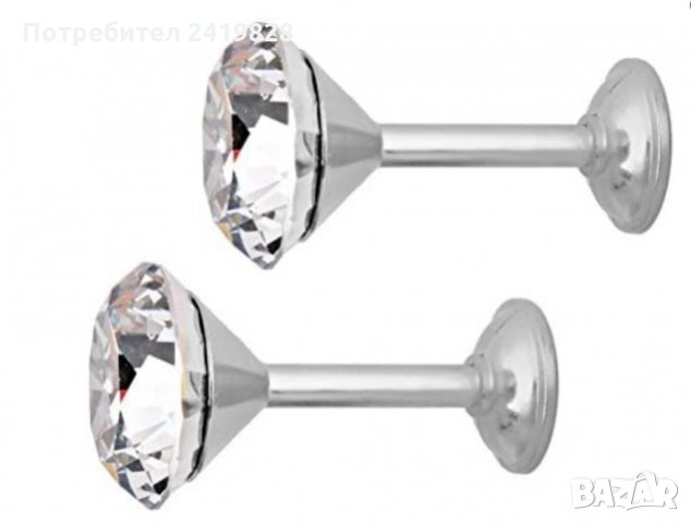 LEORX - 2 бр диамантени ограничители за завеси за стенна врата с куки, цвят: сребро, снимка 2 - Пердета и завеси - 35881922