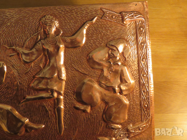 голямо медно пано, медна картина Танцьори - красота за твоята танцова школа, заведение механа, снимка 5 - Декорация за дома - 36331625