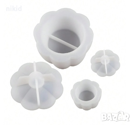 3D мини тиква и капак кутия силиконов молд форма фондан гипс шоколад кашпа саксия смола декор, снимка 4 - Форми - 44522356