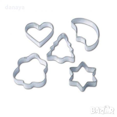 2352 Комплект метални форми за сладки, 5 броя, снимка 2 - Форми - 33928683