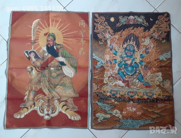 Тибет Непал Tara Thangka с тигър 1 бр. 60х40 см, снимка 6 - Други - 39861060