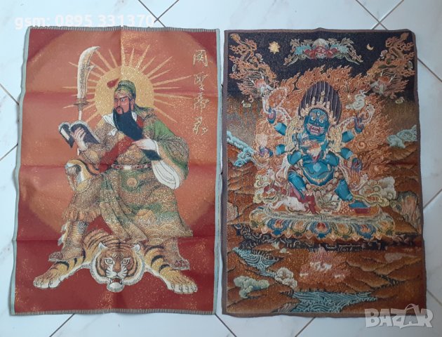 Тибет Непал Tara Thangka с тигър 1 бр. 60х40 см, снимка 6 - Други - 39861060