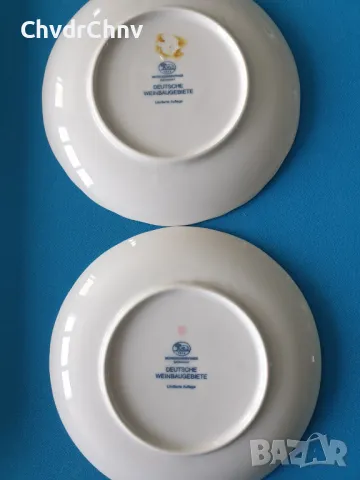 2бр чинии Hutschenreuther Weinbaugebiete/Хюченройтер Бавария немска порцеланова чиния-картина, снимка 4 - Картини - 48100849