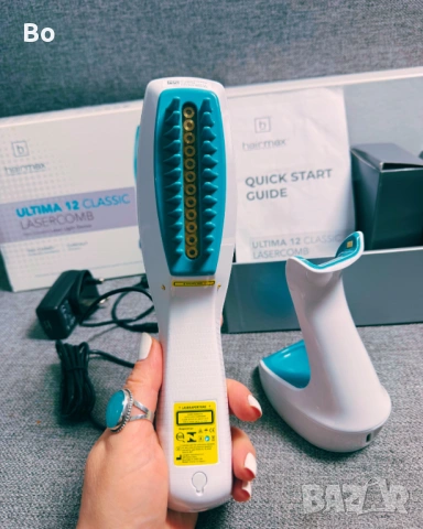 HairMax Ultima 12 Classic LaserComb – лазерен гребен за растеж на коса, снимка 2 - Друга електроника - 53670152