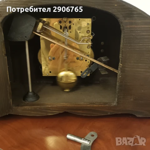 Стар каминен часовник HAC Германия работещ, снимка 3 - Антикварни и старинни предмети - 50899125