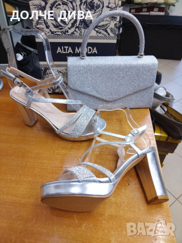 Дамски сандали м. 6917 сребро , снимка 3 - Дамски елегантни обувки - 44515225