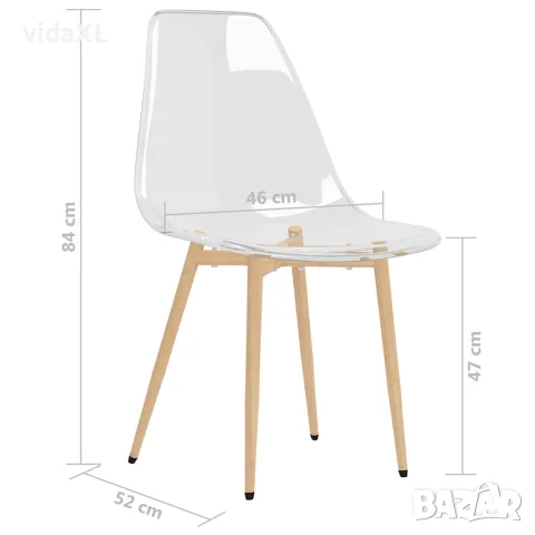 vidaXL Трапезни столове, 4 бр, прозрачни, PET, снимка 7 - Столове - 56147084