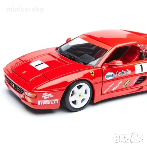 Метални колички: Ferrari F355 Challenge №1 – състезателен метален модел 1:24, снимка 2 - Колекции - 55945667