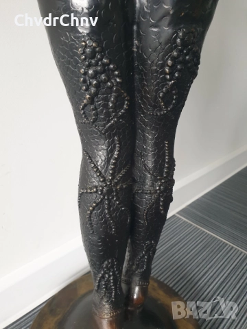 107см-11кг Chiparus статуетка/стара френска бронзова скулптура/голяма фигура на кабаретна танцьорка, снимка 11 - Статуетки - 51742688