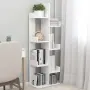 vidaXL Библиотека, бяла, 48x25,5x140 см, инженерно дърво, снимка 2