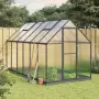 vidaXL Оранжерия с основа рамка антрацит 334x169x202 см алуминий, снимка 2