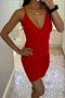 СТРАХОТНА червена рокля по тялото тип "прегърни ме", снимка 1 - Рокли - 41345739