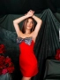 Луксозна Червена Дамска Рокля , снимка 1