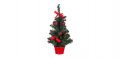 Коледна декоративна елха саксия Червени топки Подаръци 20 Led - 50см, Automat