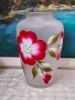 Ваза от матирано стъкло,ръчно рисувана, снимка 1