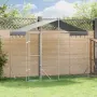 vidaXL Външна клетка за куче с покрив сребриста 3x1,5x2,5 м стомана, снимка 2