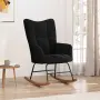 vidaXL Люлеещ стол, черен, кадифе, снимка 2
