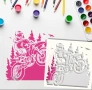 Мотор Моторист мотоциклет стенсил шаблон спрей торта украса боя Scrapbooking, снимка 2