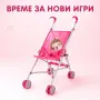 Сгъваема розова количка тип чадър за кукли с еднорог, снимка 8