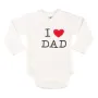 Бебешко памучно боди бяло I Love Dad 0-6M S_1183604, снимка 1