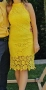 Жълта рокля с дантела, официална рокля, снимка 4