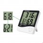 HTC-1 Стаен термометър вътрешна и външна температура, Влагомер, Часовник, снимка 1 - Други стоки за дома - 34581849