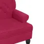 vidaXL Пейка с облегалка, виненочервена, 119,5x64,5x75 см, кадифе, снимка 6