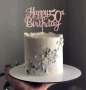 50 Happy Birthday години юбилей розов брокатен картонен топер за торта рожден ден, снимка 2