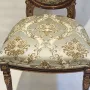 Класически стол в стил Луи XVI с дамаска в златисто и светлосиньо, снимка 6