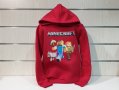 Нов детски суичър с дигитален печат MINECRAFT (Майнкрафт) в червен цвят, снимка 8