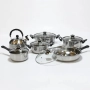 Комплект от 12 части за всяка кухня. 3бр тенджери, тиган, касерола и чайник и капаци, снимка 5
