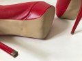 Osmose 36 червени боти платформа сандал естествена кожа висок ток, снимка 6