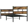 vidaXL Метална рамка за легло, без матрак, опушен дъб, 75x190 см, снимка 6