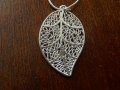 Посребрен дамски комплект, колие и обеци "Листо", снимка 2