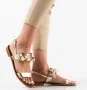 Дамски Златисти Сандали с декоративни елементи , снимка 3