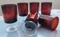 Ретро/винтидж чаши със столче ,Luminarc рубинено червено 100 ml. 6 бр., снимка 2
