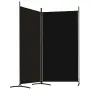 vidaXL Параван за стая, 2 панела, черен, 175x180 cм, плат, снимка 4